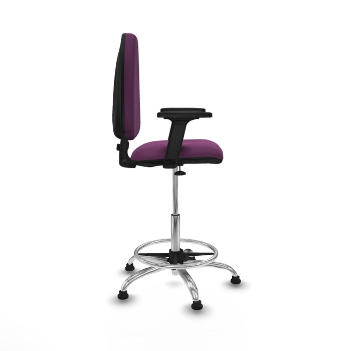 PIQUERAS Y CRESPO Taburete Aýna Morado con Brazos 2D y Respaldo Regulable PIQUERAS Y CRESPO Taburete Aýna Morado con Brazos 2D y Respaldo Regulable