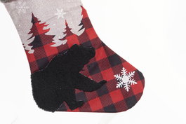 DKD Home Decor Calcetín de Navidad Alpina Rojo y Negro Poliéster 2 x 48 x 27 cm Pack 6 Unidades
