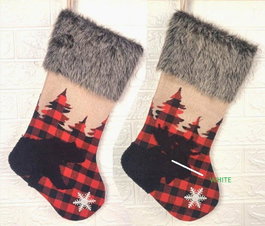 DKD Home Decor Calcetines de Poliéster Tartan Rojo y Negro, Pack de 6