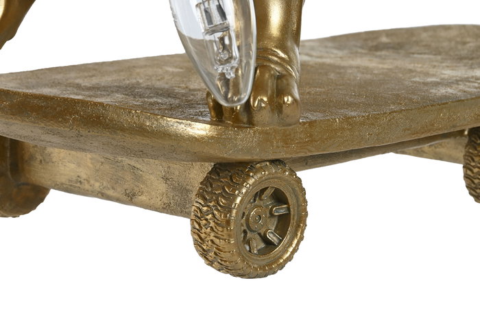 DKD Home Decor Lámpara de Sobremesa Bulldog Dorado