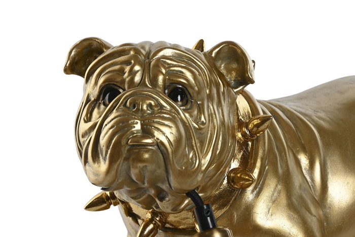 DKD Home Decor Lámpara de Sobremesa Bulldog Dorado