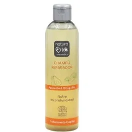 NaturaBio Cosmetics Champú Reparador de Aguacate y Ginkgo para Cabello Dañado 250 ml - Vegano, Sin Siliconas, Ecocert, Botella Reciclada
