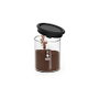 Bialetti Frasco para Café de Vidrio Aromas - Capacidad 250g - Tapa con Base para Posar - Incluye Cuchara Dosificadora - Negro