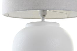 DKD Home Decor Lámpara Sobremesa Moderno Blanco Porcelana Lino 38 x 58 x 38 cm