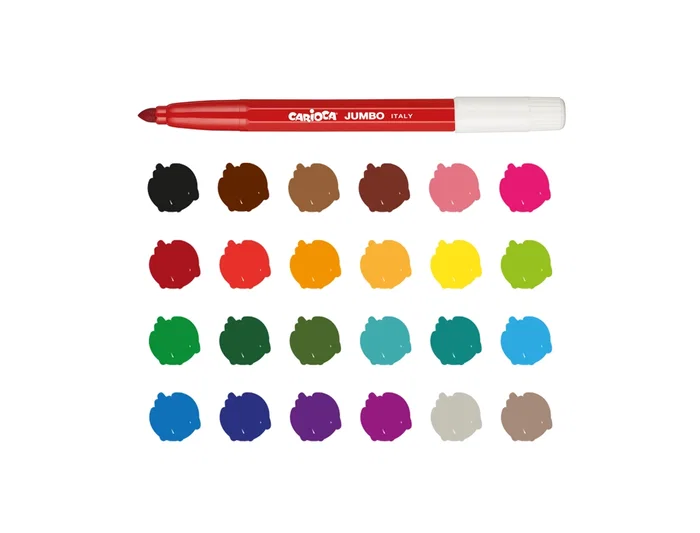 Carioca Rotulador Jumbo Punta Gruesa Estuche 24 Unidades Colores Surtidos Apto Uso Escolar