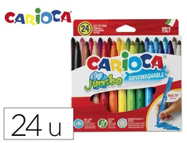 Carioca Rotulador Jumbo Punta Gruesa Estuche 24 Unidades Colores Surtidos Apto Uso Escolar