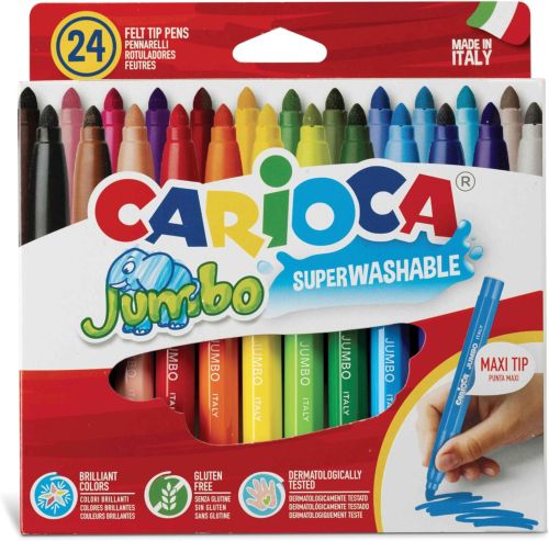 Carioca Rotuladores Jumbo Punta Gruesa Estuche de 24 Unidades Colores Surtidos