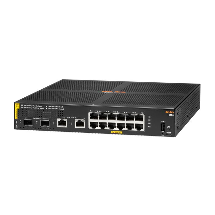 HP Aruba 6100 12G Class4 PoE 2G/2SFP+ 139W Switch