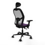 PIQUERAS Y CRESPO Silla de oficina Jorquera Morada y Gris con Brazos 3D