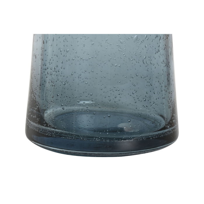DKD Home Decor Jarra de Cristal Azul con Acabado de Burbujas 1,1L