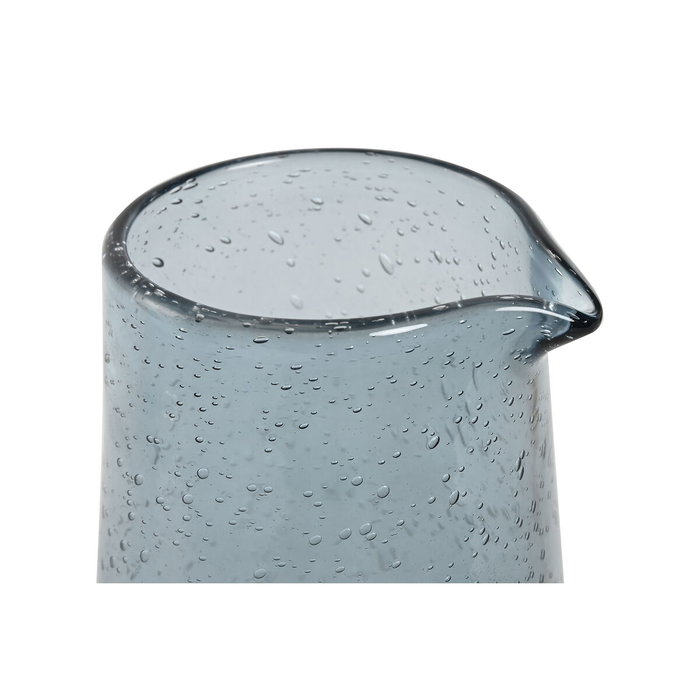 DKD Home Decor Jarra de Cristal Azul con Acabado de Burbujas 1,1L