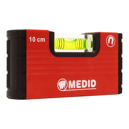 Medid Mini Nivel Magnético de Burbuja 10 cm - Nivel Tubular Aluminio con Base Magnética