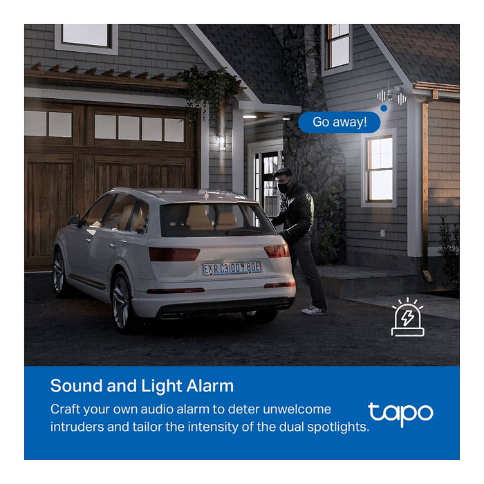 TP-LINK Cámara de vigilancia TAPO C501GW en color blanco, Wi-Fi, interior/exterior, 1080p Full HD, visión nocturna, detección de movimiento