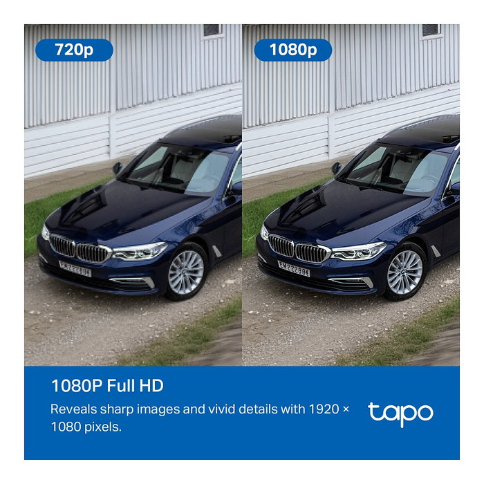 TP-LINK Cámara de vigilancia TAPO C501GW en color blanco, Wi-Fi, interior/exterior, 1080p Full HD, visión nocturna, detección de movimiento