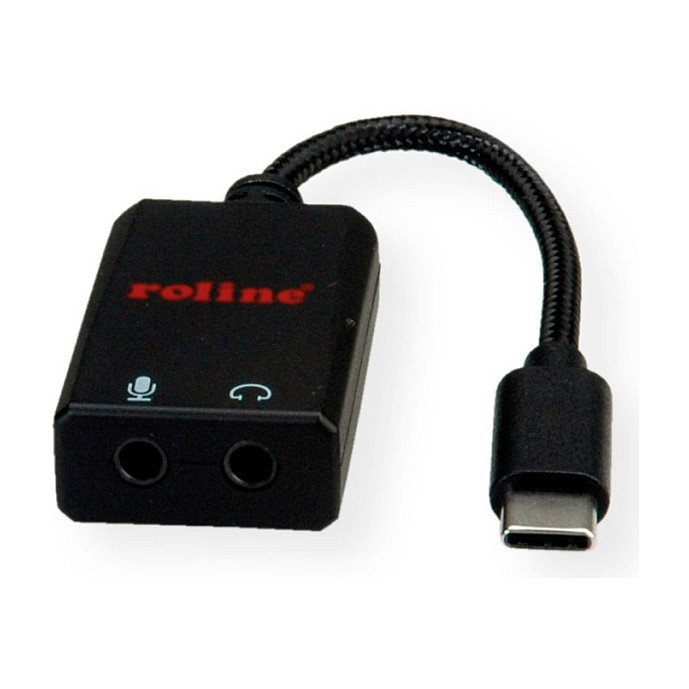 ROLINE Adaptador USB Tipo C a 2x 3,5mm Audio 12.03.3209 Negro ROLINE Adaptador USB Tipo C a 2x 3,5mm Audio 12.03.3209 Negro