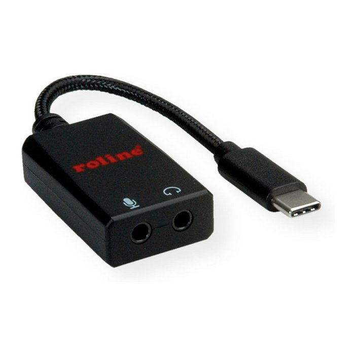ROLINE Adaptador USB Tipo C a 2x 3,5mm Audio 12.03.3209 Negro ROLINE Adaptador USB Tipo C a 2x 3,5mm Audio 12.03.3209 Negro