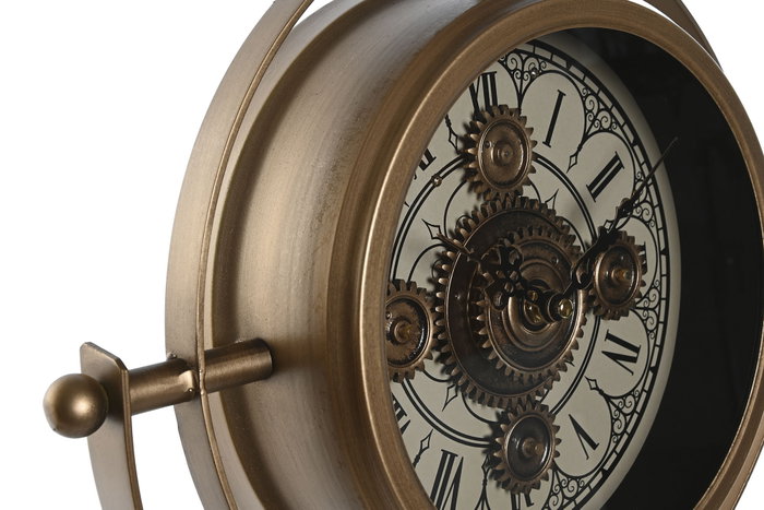 DKD Home Decor Reloj de Sobremesa Metal y Cristal Dorado