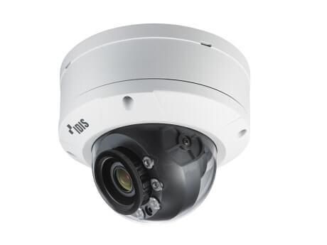 Idis Cámara IP Minidomo 5MP Motorizada Varifocal 3.6-10mm IR30m IK10 IP67 con Audio, Alarma, Calefactor y PoE