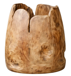 DKD Home Decor Macetero de Raíz de Teca Reciclada 35x35x45 Natural Marrón