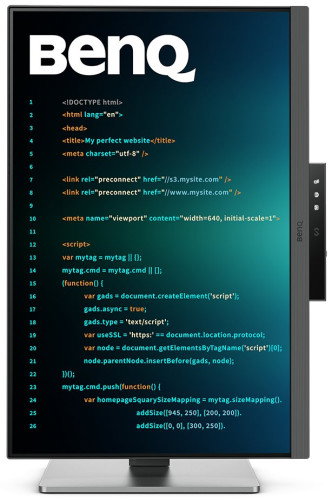 BenQ RD240Q 9H.LLXLA.TBE Monitor 24.1" IPS WQXGA (2560 x 1600), 95% P3, USB-C PD90W, 16:10 HDR10 para Programación