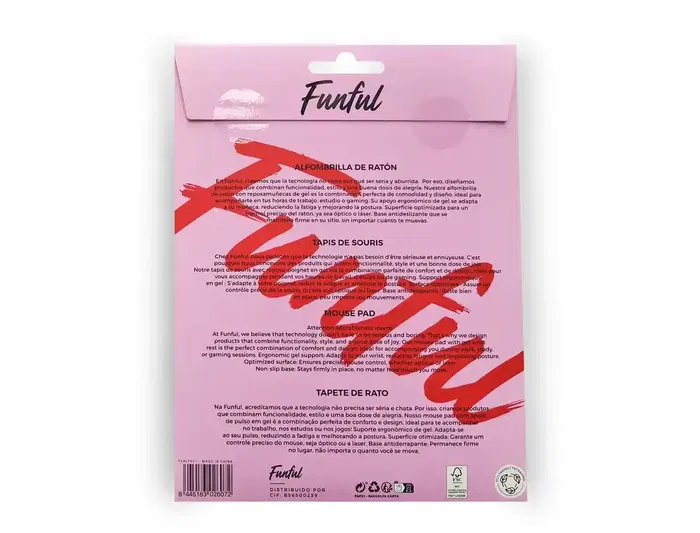 Wondee Alfombrilla de Ratón Ergonómica de Gel Antideslizante Fresa 250x230 mm