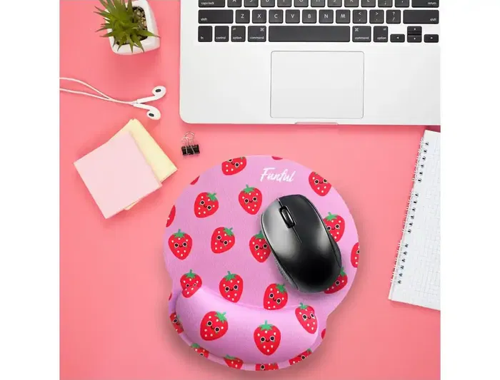Wondee Alfombrilla de Ratón Ergonómica de Gel Antideslizante Fresa 250x230 mm