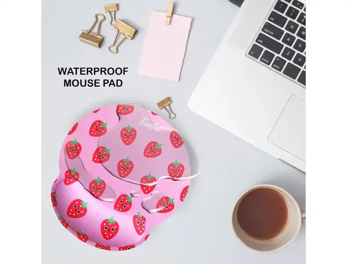 Wondee Alfombrilla de Ratón Ergonómica de Gel Antideslizante Fresa 250x230 mm