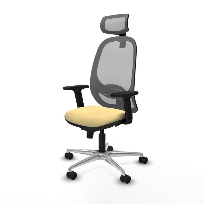 PIQUERAS Y CRESPO Silla de oficina Cilanco con mecanismo Sincro, Crema y Gris