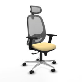 PIQUERAS Y CRESPO Silla de oficina Cilanco con mecanismo Sincro, Crema y Gris