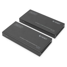 Digitus 4K HDBaseT 1x4 HDMI KVM Extender Set, Transmisor y Receptor Alámbrico, Soporta Cat6, Cat6a, Cat7, Cat8 hasta 70m