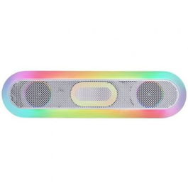 Mars Gaming MSBORBW Barra de sonido Bluetooth portátil 20W, iluminación RGB 360° Orbilight, batería recargable, color Blanco