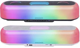 Mars Gaming MSB-ORB Altavoz Portátil Bluetooth con Luz RGB 360°, 20W, Bluetooth 5.3, Aux-in, Radio FM, TF, Batería 6h, Color Blanco