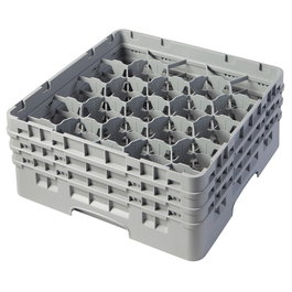 CAMBRO Cesta de lavado 20 comp. 3 alturas Gris claro