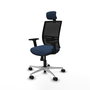 PIQUERAS Y CRESPO Silla de oficina Yunquera con mecanismo Sincro, Azul marino y Negro