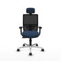 PIQUERAS Y CRESPO Silla de oficina Yunquera con mecanismo Sincro, Azul marino y Negro