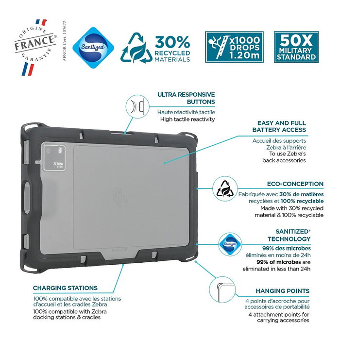 Mobilis PROTECH Case para Zebra ET401 con escáner, 10 pulgadas, Softbag