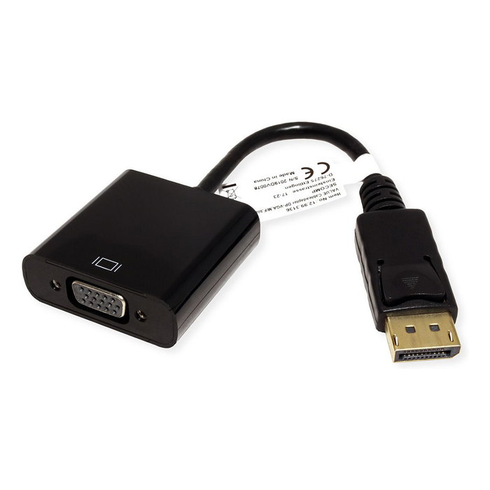 VALUE ADAPTERKBL DP-VGA ST/BU Adaptador DisplayPort a VGA Macho Hembra Negro 1920 x 1080 Pixeles 0,2 m