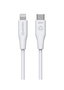 eSTUFF Cable USB-C a Lightning INFINITE Super Soft 2 m Blanco - Plástico 100% reciclado, Certificación MFi, Aislante de kevlar