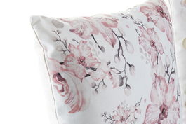 DKD Home Decor Cojín Blanco Multicolor 10 x 45 x 45 cm Poliester Flores Zipper