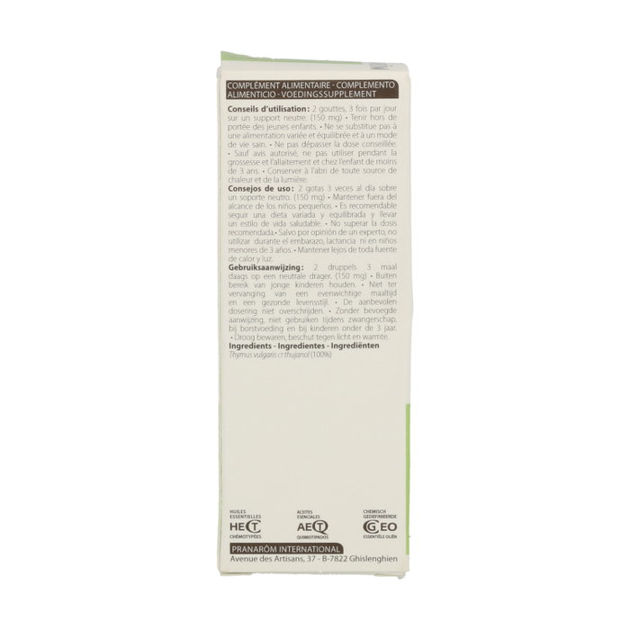 Pranarom Aceite esencial de Tomillo Común QT Tuyanol 5 ml