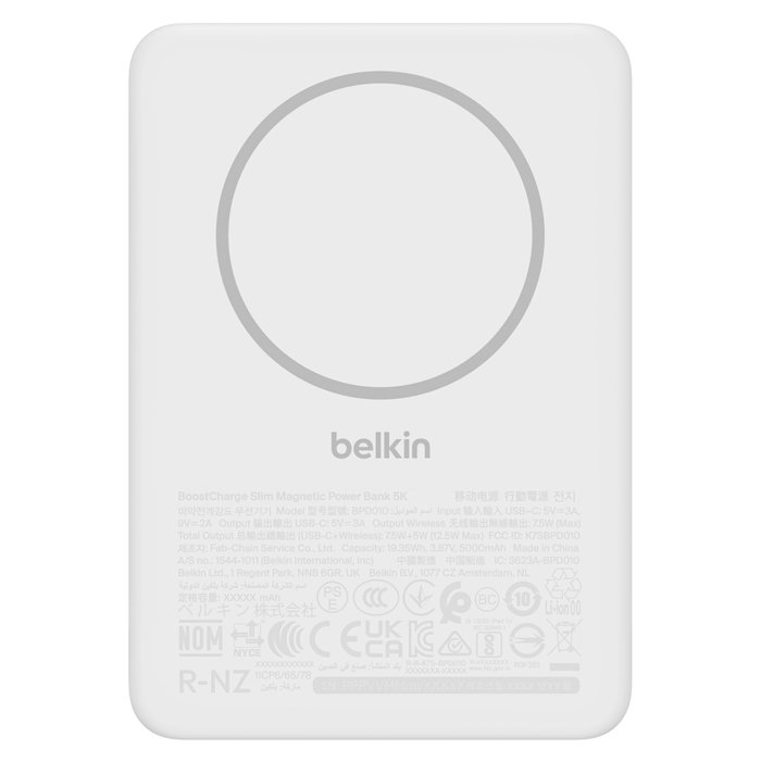 Belkin BoostCharge Slim 5000 mAh Blanco