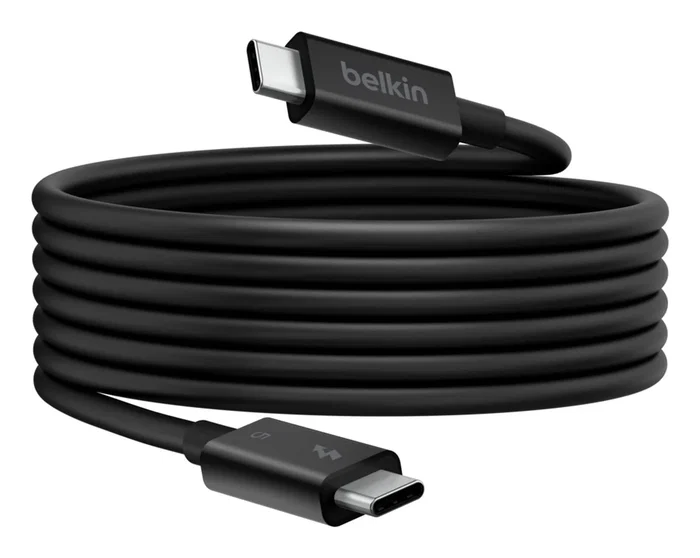 Belkin INZ005hq1mbk Cable USB-C a USB-C 1m Thunderbolt 5 240W 8K 120Gbps Negro - Carga Rápida y Transferencia de Datos