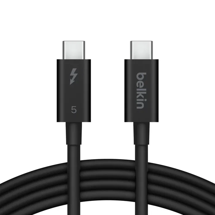 Belkin INZ005hq1mbk Cable USB-C a USB-C 1m Thunderbolt 5 240W 8K 120Gbps Negro - Carga Rápida y Transferencia de Datos