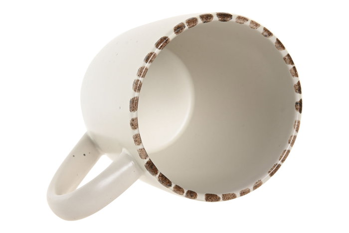 DKD Home Decor Mug Beige Gres 360ml 9 x 10.8 x 13 cm (6 Unidades) Apto Microondas y Lavavajillas