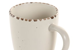 DKD Home Decor Mug Beige Gres 360ml 9 x 10.8 x 13 cm (6 Unidades) Apto Microondas y Lavavajillas