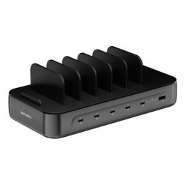 4smarts Estación de carga Team 100W con 5 USB-C y 6 USB-A, Negro