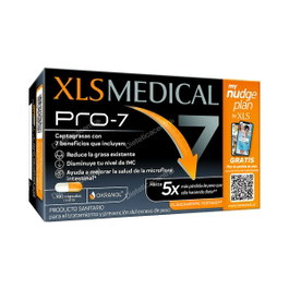 XLS Medical XLS Medical PRO-7 Nudge Captagrasas, 180 Cápsulas, Bloqueador de Grasas con Okranol® para Pérdida de Peso