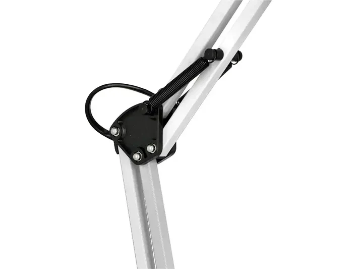 Q-Connect Lámpara de Escritorio Polaris Metálica Blanca con Brazo Articulado de 3 Puntos e Interruptor
