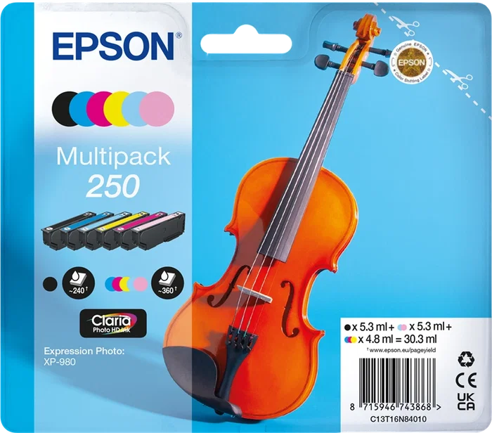Epson 250 Multipack de 6 colores Claria Photo HD Epson 250 Multipack de 6 colores Claria Photo HD