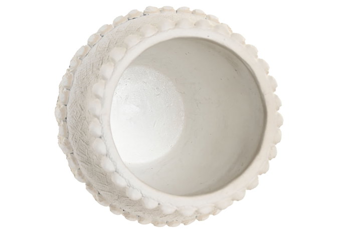 DKD Home Decor Jarrón de Cemento Blanco con Relieve